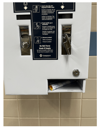 Picture of a working dispenser in the new wing