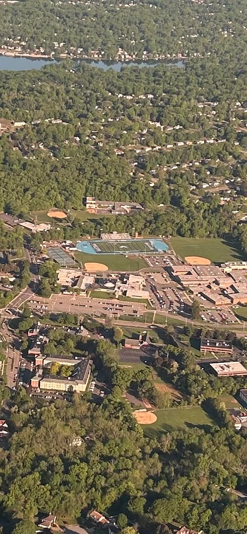 An area shot from a plane over Wayne Valley High School