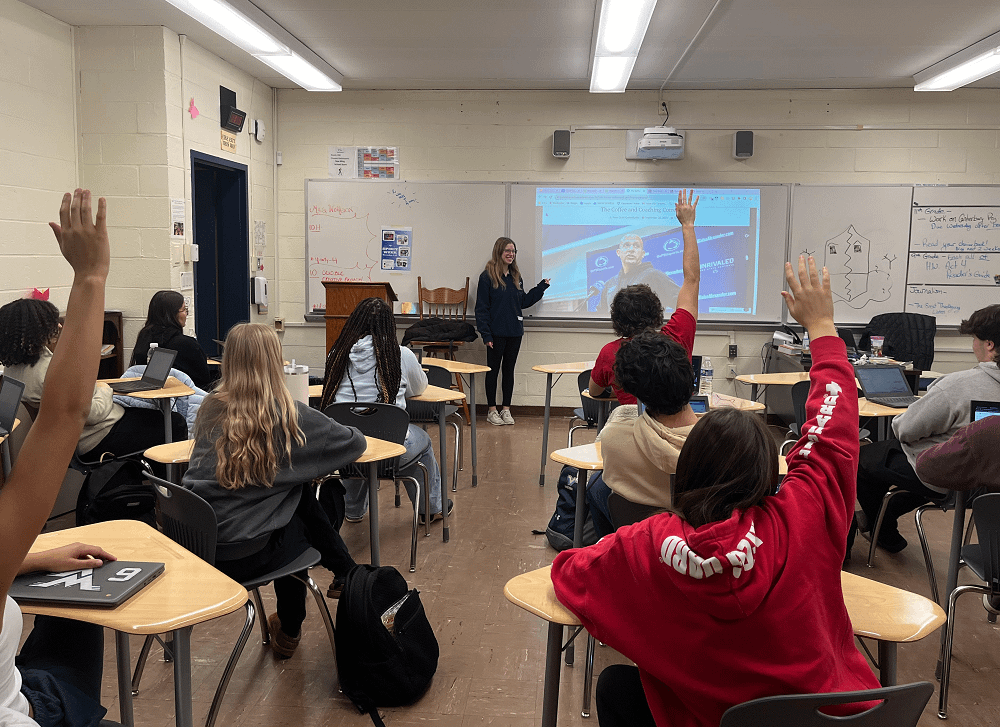 Alumnus Amanda Vogt discusses her work at Penn State as a journalism major and student journalist. She often covers Penn State football games and other important sports news. 